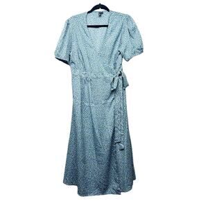 Influence Women's True Wrap Short Sleeve Floral Maxi Dress Size 12 Lightweight